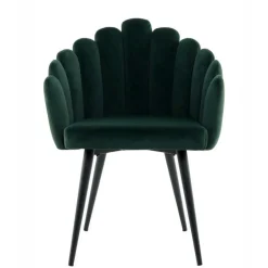 Wohnen Muschel-Designstuhl in Dunkelgrün Samt - Kenia