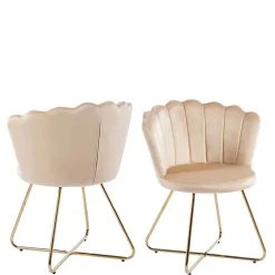 Muschelstühle in Beige und Gold - Cagahan (2er Set)^Wohnen Sale