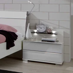 Nachtkommode Donpiave mit Glasablage^Wohnen Discount