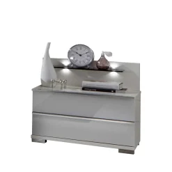 Nachtkommode Donpiave mit Glasablage^Wohnen Discount