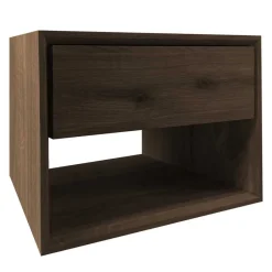 Wohnen Nachtkommode für die Wand in Eiche Dunkel - Live