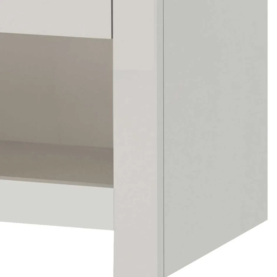 Wohnen Nachtkommode in Cremeweiß mit Eiche - Langoona