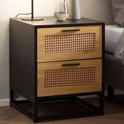 Wohnen Nachtkommode in Natur und Schwarz - Around