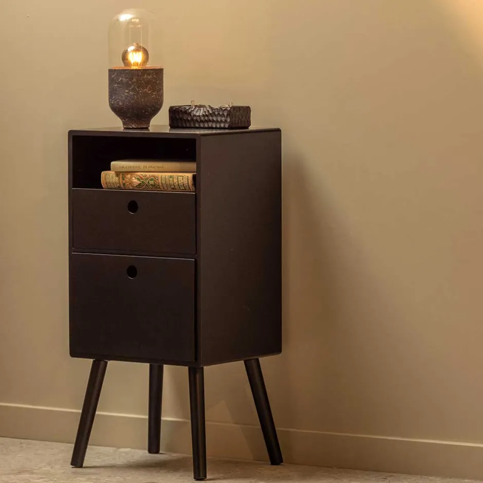 Wohnen Nachtkommode in Schwarz - Borkata