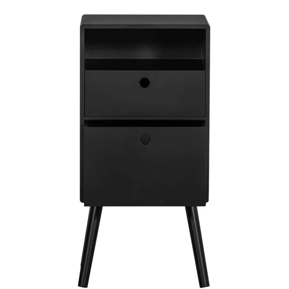 Wohnen Nachtkommode in Schwarz - Borkata