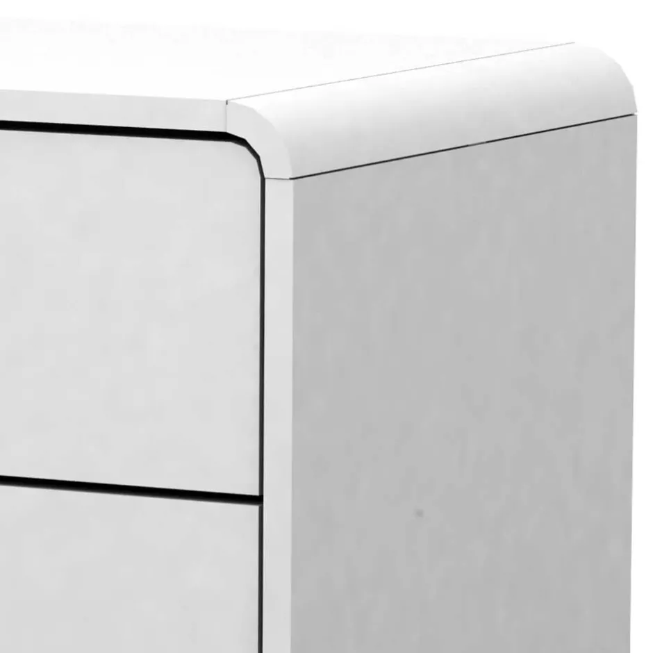 Wohnen Nachtkommode in Weiß mit Eiche - Kolreva