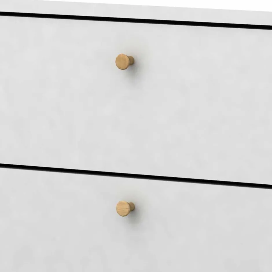 Wohnen Nachtkommode in Weiß mit Eiche - Kolreva