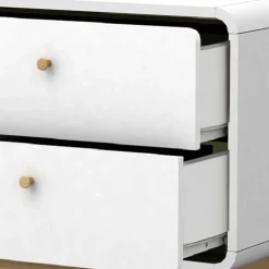 Wohnen Nachtkommode in Weiß mit Eiche - Kolreva