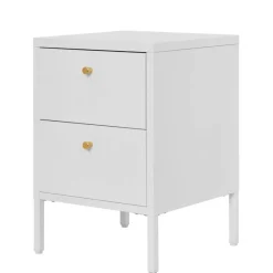 Wohnen Nachtkommode in Weiß mit Gold - Lititia