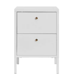 Wohnen Nachtkommode in Weiß mit Gold - Lititia