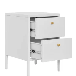 Wohnen Nachtkommode in Weiß mit Gold - Lititia