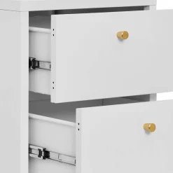 Wohnen Nachtkommode in Weiß mit Gold - Lititia