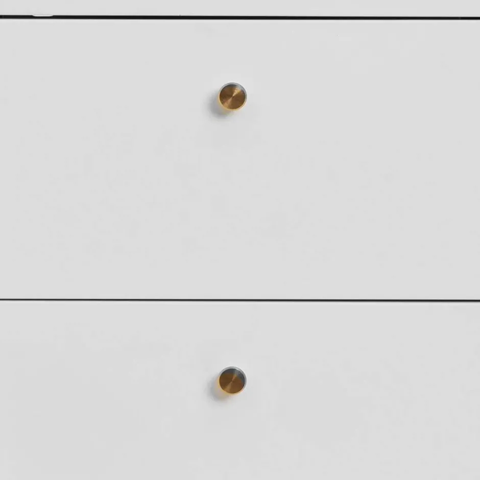 Wohnen Nachtkommode in Weiß mit Gold - Lititia