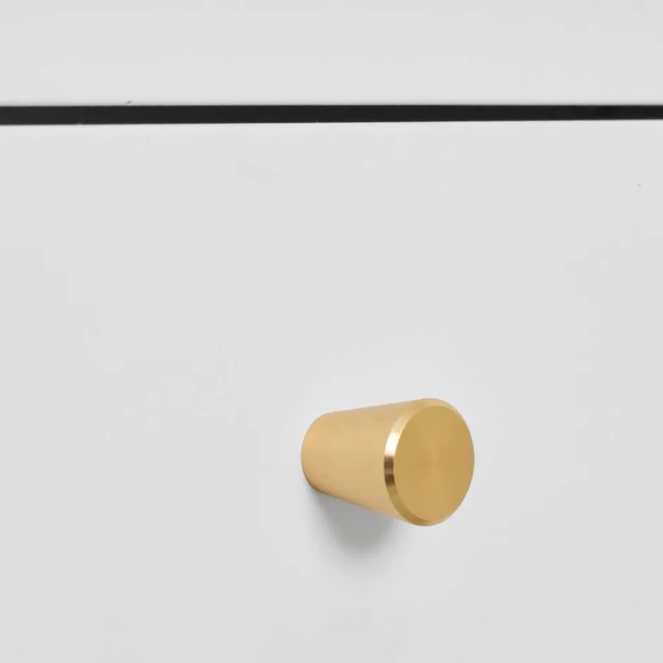 Wohnen Nachtkommode in Weiß mit Gold - Lititia