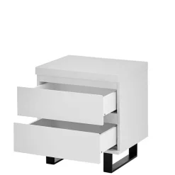 Wohnen Nachtkommode in Weiß mit Schwarz - Atela