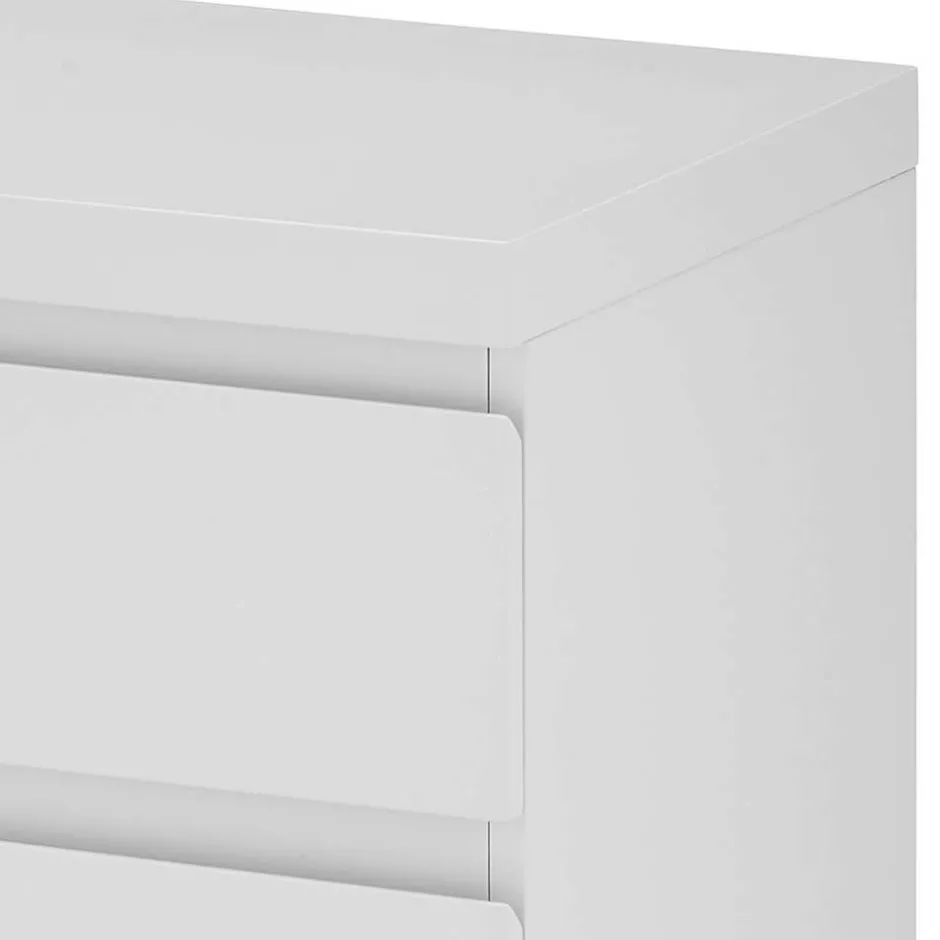 Wohnen Nachtkommode in Weiß mit Schwarz - Atela