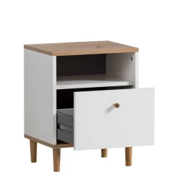 Wohnen Nachtkommode in Weiß mit Wildeiche - Ambreros