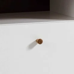 Wohnen Nachtkommode in Weiß mit Wildeiche - Ambreros