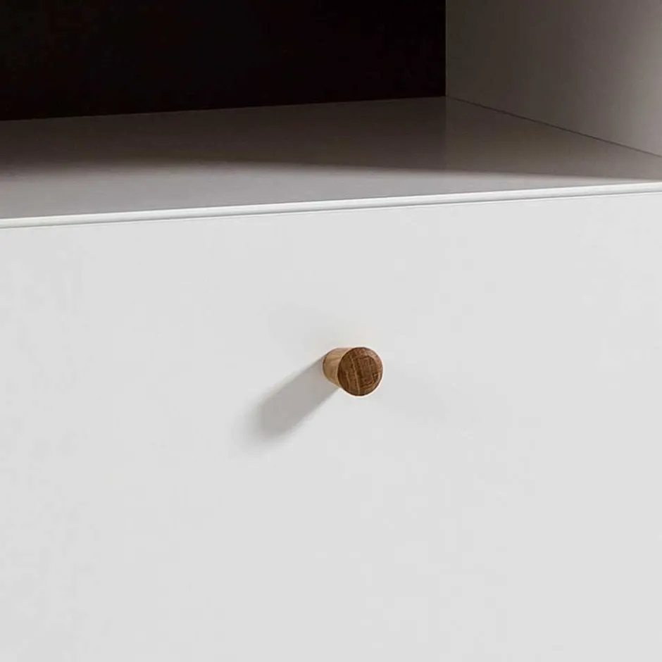Wohnen Nachtkommode in Weiß mit Wildeiche - Ambreros
