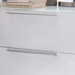 Nachtkommode mit Glasbeschichtung Ardila in Weiß^Wohnen Hot