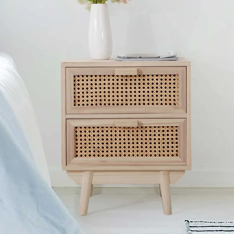 Wohnen Nachtkommode mit Wiener Geflecht - Oncinasa