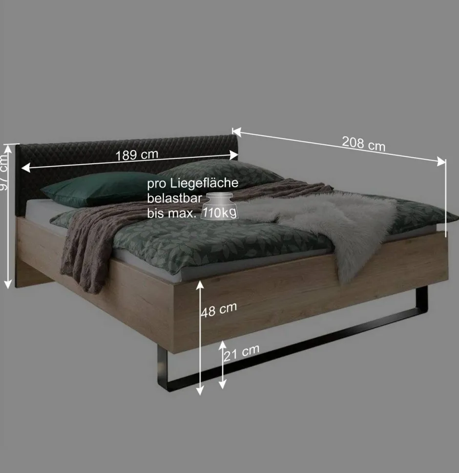 Nachtkommoden & Doppelbett Kombi - Licruva I (dreiteilig)^Wohnen Best
