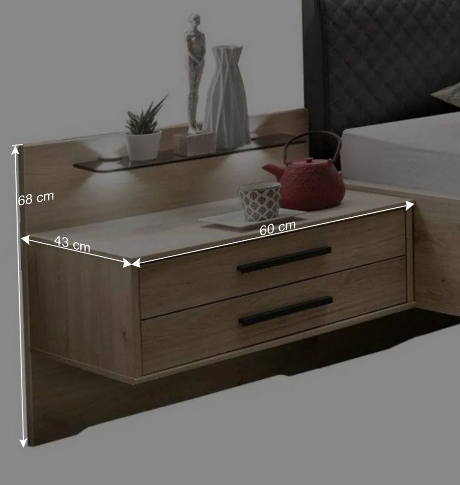 Nachtkommoden & Doppelbett Kombi - Licruva I (dreiteilig)^Wohnen Best