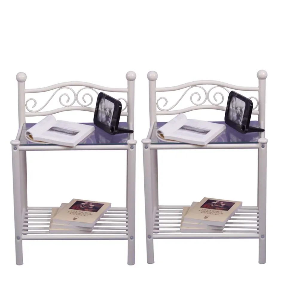 Wohnen Nachtkonsole Barret in Weiß