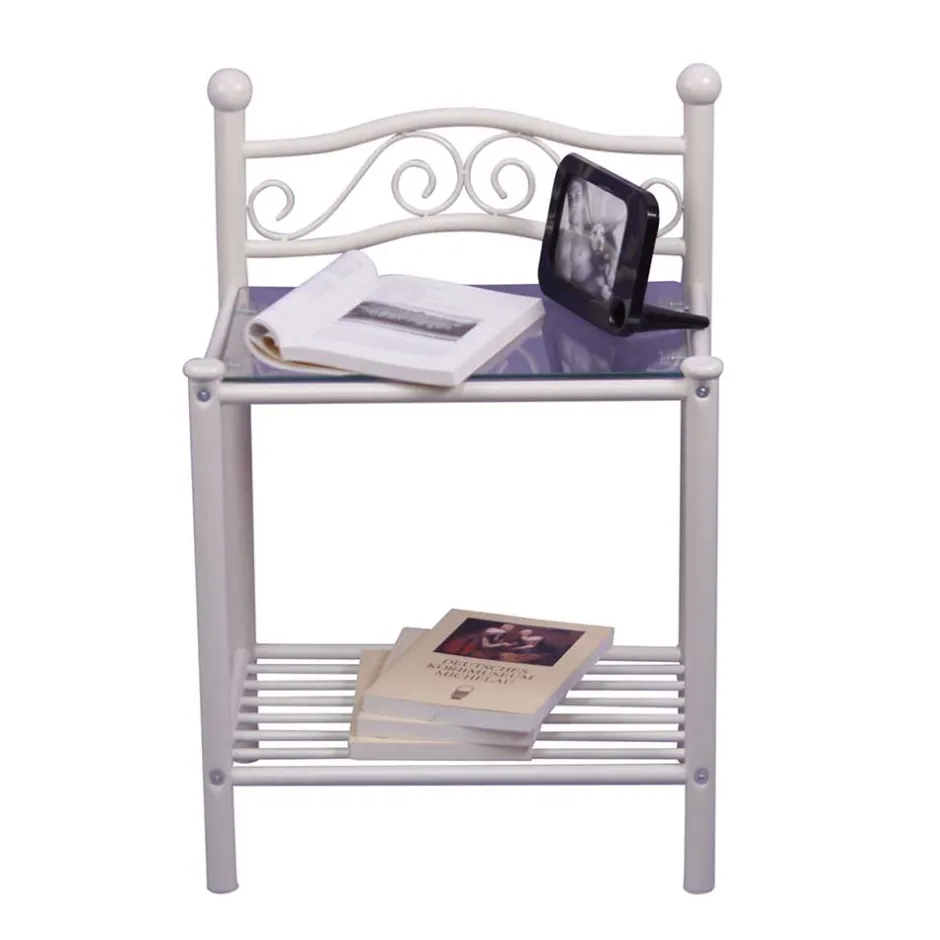 Wohnen Nachtkonsole Barret in Weiß