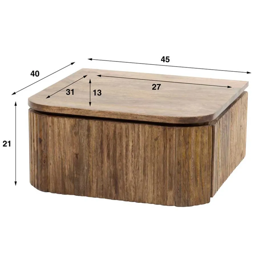 Nachtkonsole für die Wandmontage aus Massivholz - Izunamy^Wohnen Best