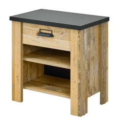 Nachtkonsole im Altholz Look & Anthrazit - Naiavio^Wohnen