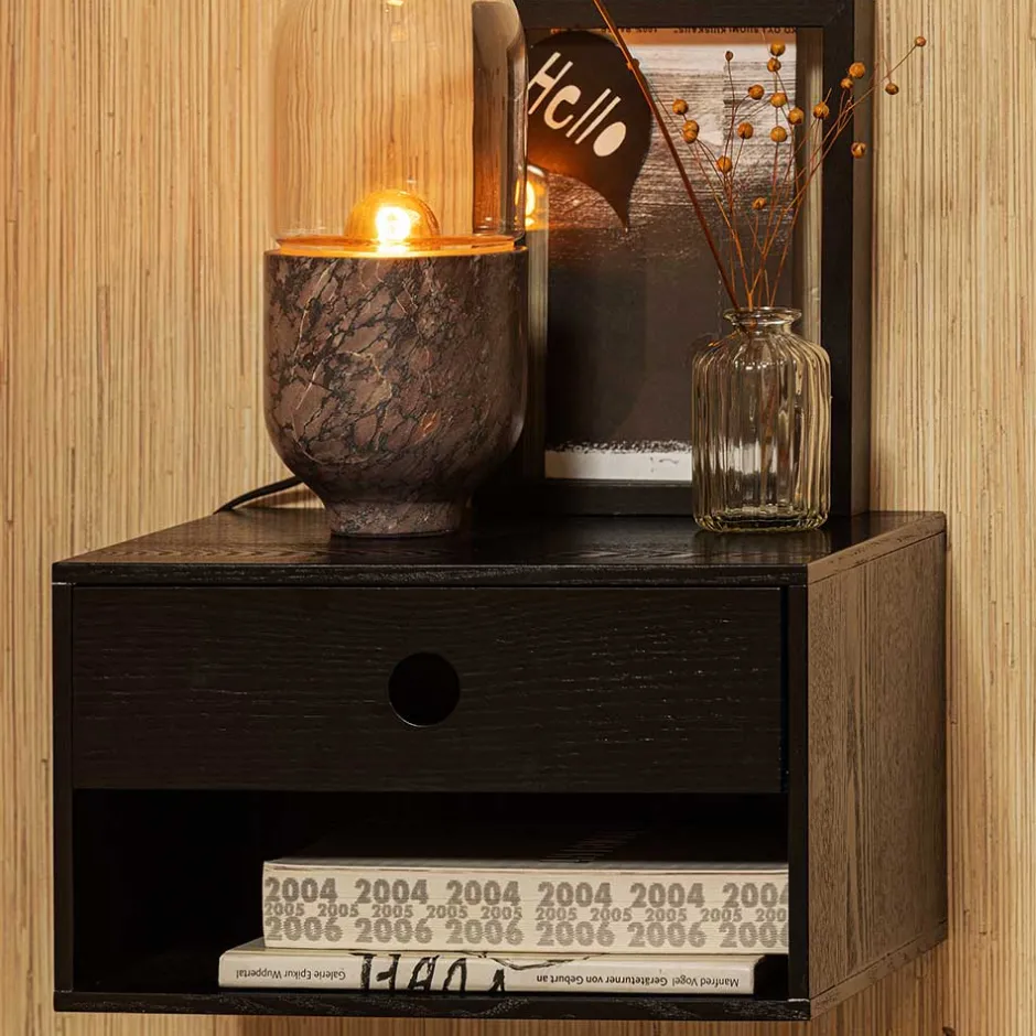 Nachtkonsole in Schwarz mit Furnier - Yalin^Wohnen Clearance