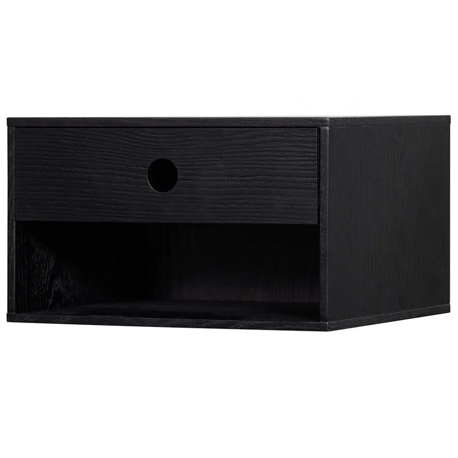 Nachtkonsole in Schwarz mit Furnier - Yalin^Wohnen Clearance