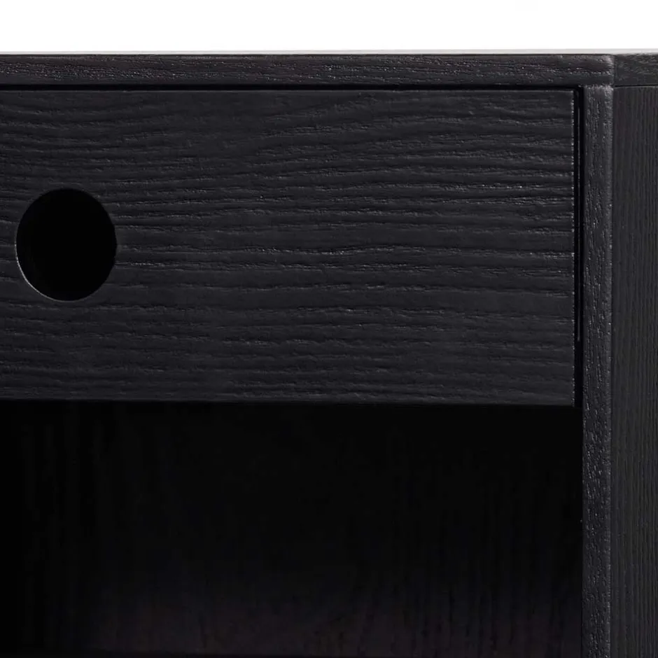 Nachtkonsole in Schwarz mit Furnier - Yalin^Wohnen Clearance