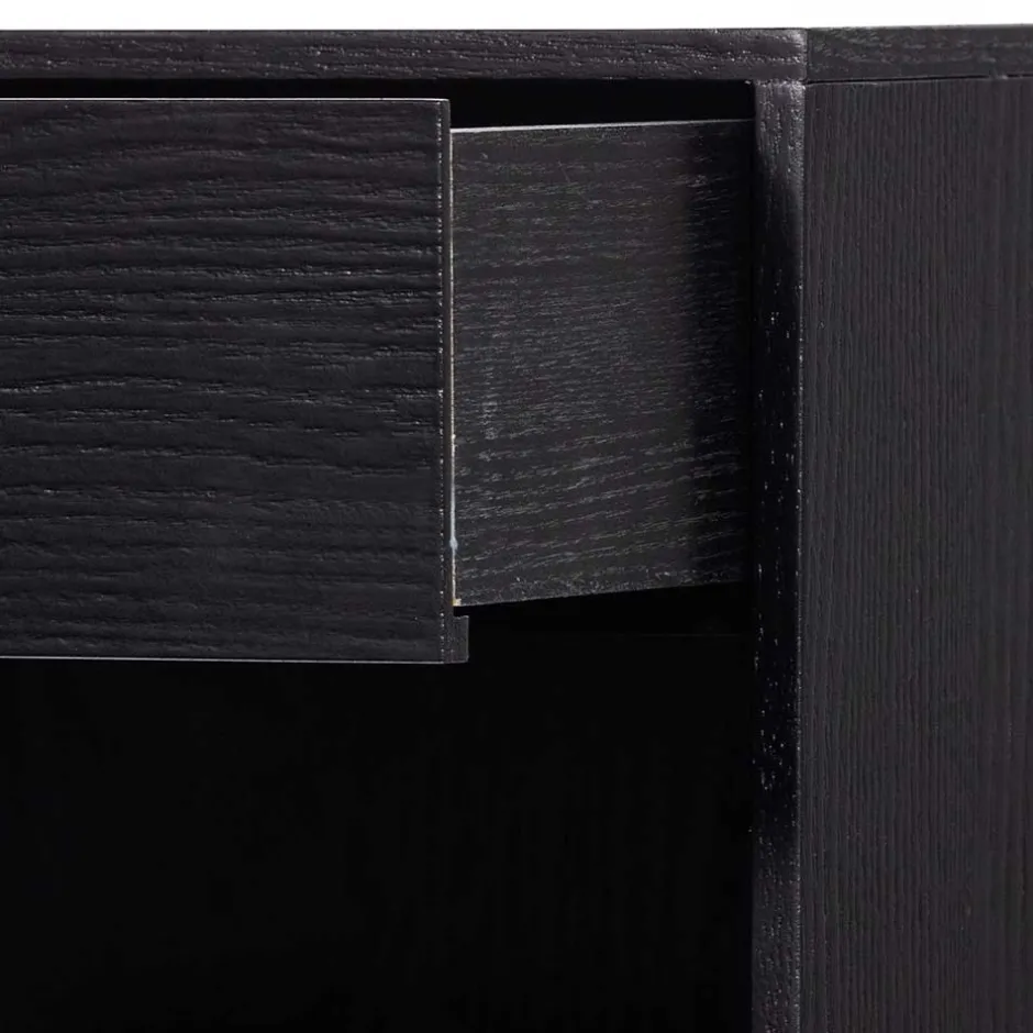 Nachtkonsole in Schwarz mit Furnier - Yalin^Wohnen Clearance