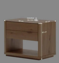 Wohnen Nachtkonsole mit Schublade und Fach - Algaro