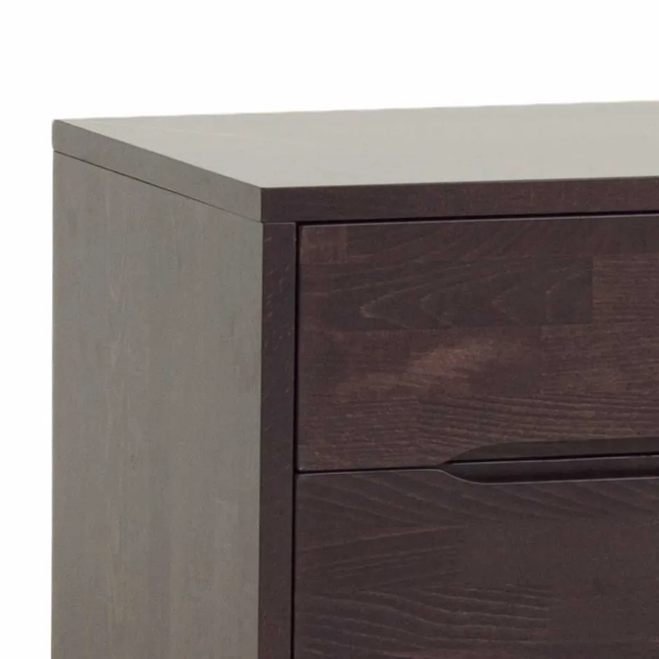 Wohnen Nachtschrank aus Buche Wengefarben Jet mit 2 Schubladen