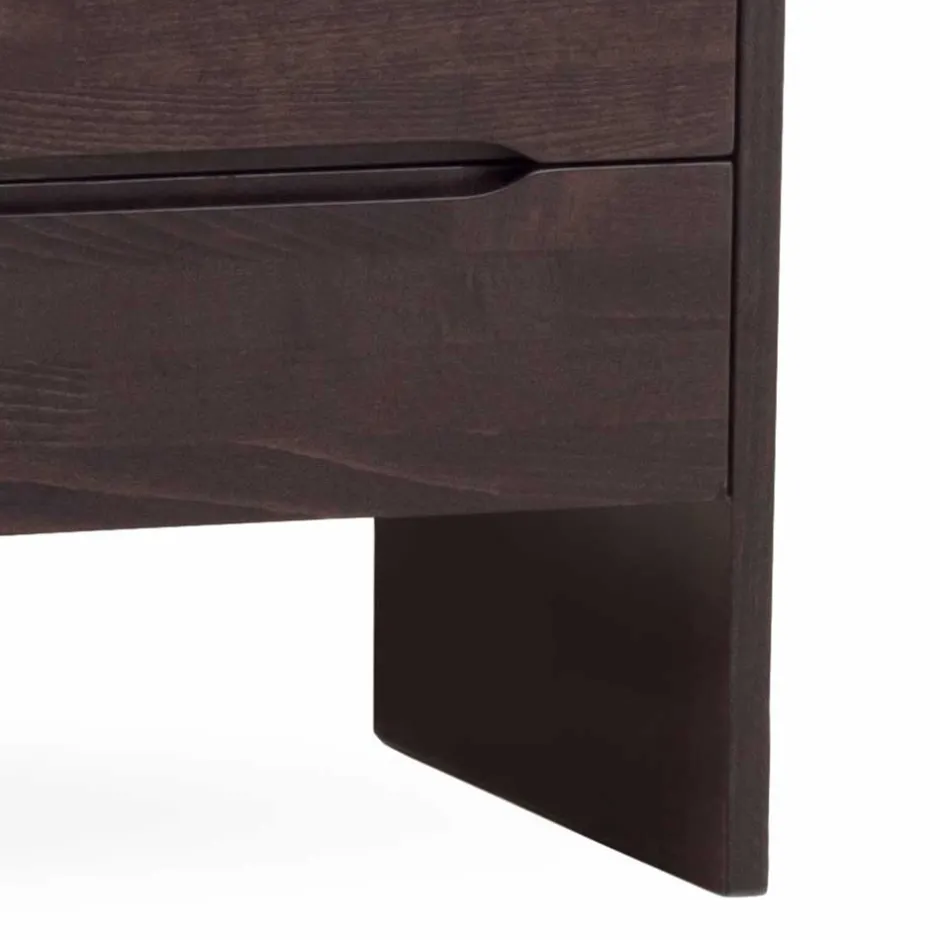 Wohnen Nachtschrank aus Buche Wengefarben Jet mit 2 Schubladen