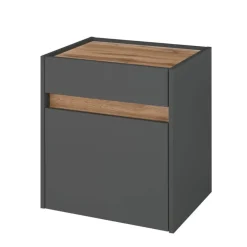 Wohnen Nachtschrank in Anthrazit und Wildeiche Dekor - Ahilav