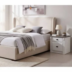 Wohnen Nachtschränkchen Caneon in Grau Weiß