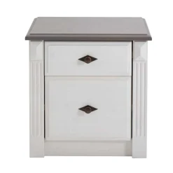 Wohnen Nachtschränkchen Caneon in Grau Weiß