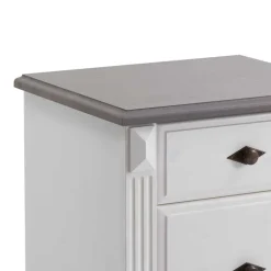 Wohnen Nachtschränkchen Caneon in Grau Weiß