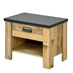 Wohnen Nachttisch in Altholz Optik & Anthrazit - Naiavio