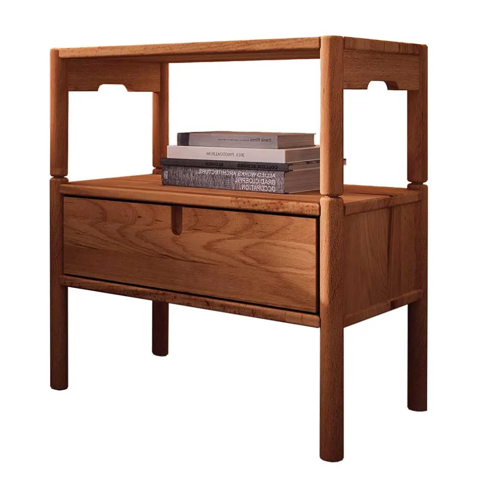 Wohnen Nachttisch mit Fach & Schublade - Indrya