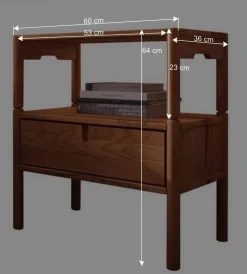 Wohnen Nachttisch mit Fach & Schublade - Indrya