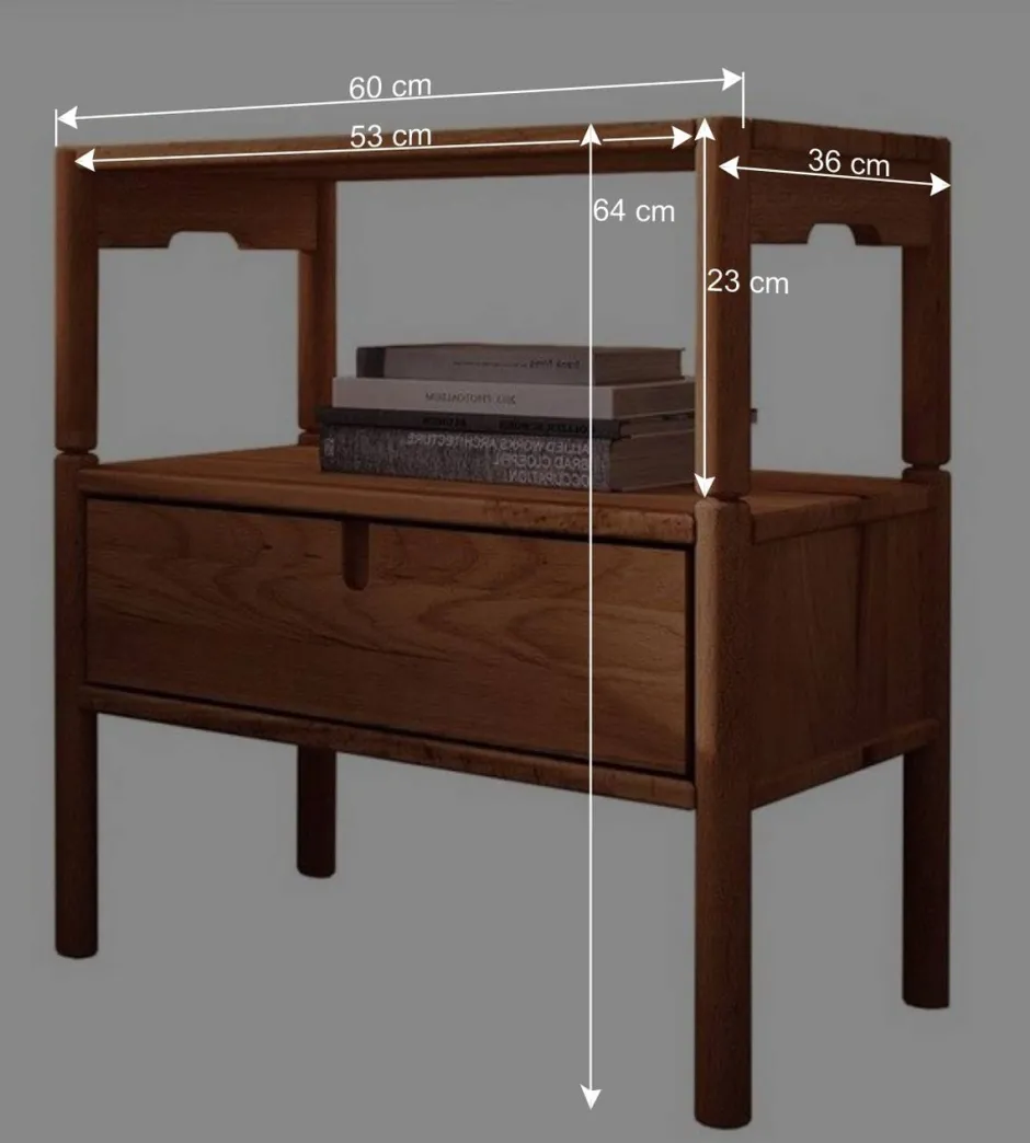 Wohnen Nachttisch mit Fach & Schublade - Indrya