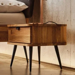 Wohnen Nachttisch mit Schublade aus Wildeiche - Casarius