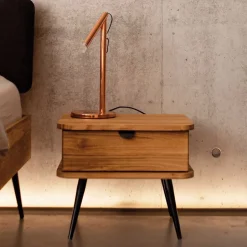 Wohnen Nachttisch mit Schublade aus Wildeiche - Casarius