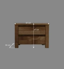 Nachttischkommode Nadalia aus Wildeiche massiv geölt^Wohnen