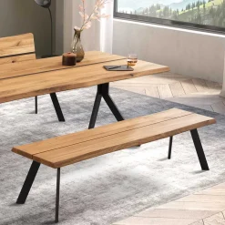 Wohnen Naturkanten Essbank aus Wildeiche - Piton